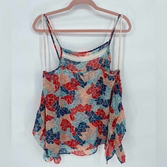 BCBGeneration sheer multicolored see through baggy loose fit tank top large - Picture 11 of 12